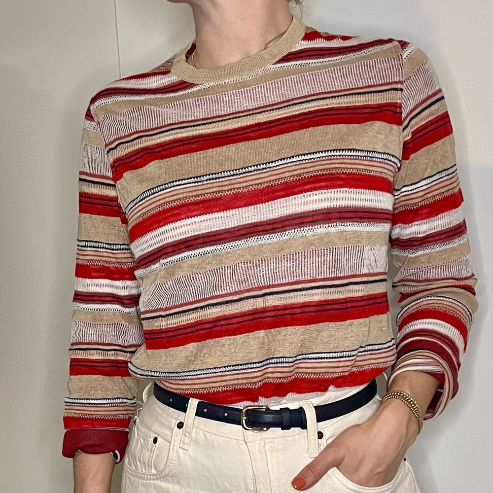 Missoni Striped Red and Beige Long Sleeve Top